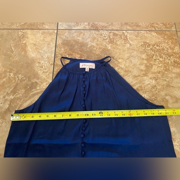 Philosophy Button Up Navy high neck lined Tank button detail size Medium - Picture 10 of 12